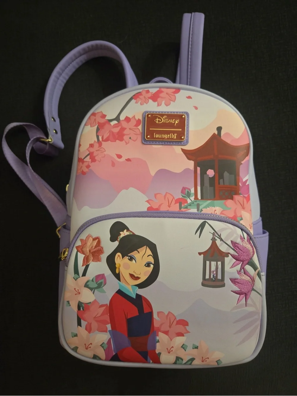 Disney Lavender and Pink Mulan Mini Backpack